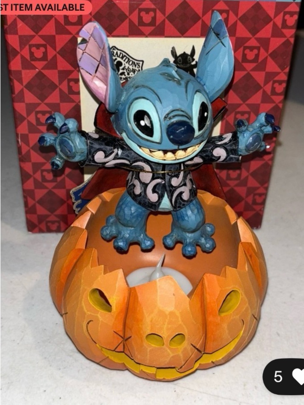 Jim Shore Disney Lilo Stitch Happy Halloween Pumpkin Votive 4016579
RARE NEW